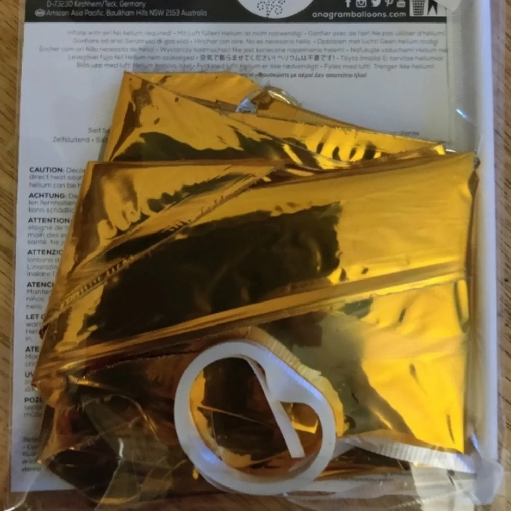 4 Packs HAPPY B DAY GOLD Air-Filled Decoration
